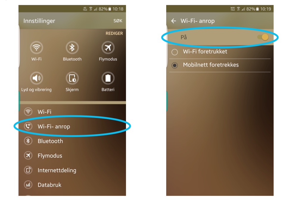 Hvordan skru på WiFi Tale på Samsung-telefoner